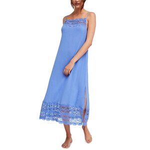 Free People Intimately, Abbie Cotton Maxi Dress, Sky, Size XS, NWT